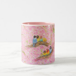 Rosa Familien-Glück Zweifarbige Tasse