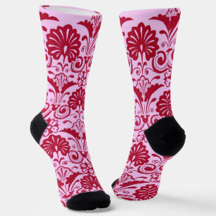 rosa Fans und Schnörkel Druck Socken