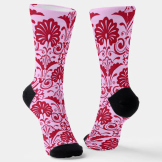 rosa Fans und Schnörkel Druck Socken