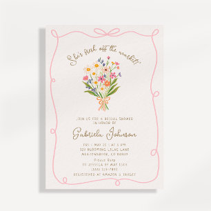 Rosa fantastische wellenförmige Rahmen Hochzeitsdu Einladung