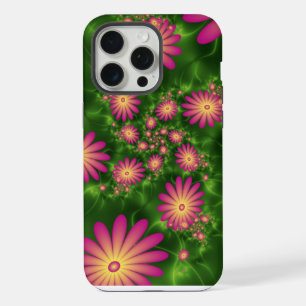 Rosa Fantasy Blumen Moderne Abstrakte Fraktal Kuns iPhone 15 Pro Max Hülle