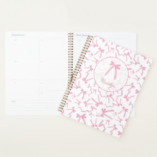 Rosa Farbbandmuster personalisiert Planer