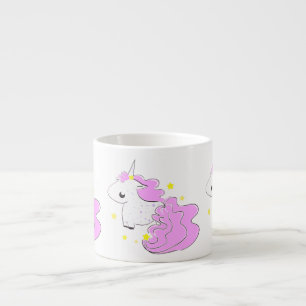 Rosa FarbCartoon Unicorns mit der Sternbaby-Tasse Espressotasse