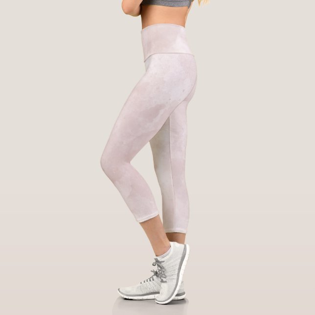 Rosa Farbe Abstrakt Capri Leggings (Links)