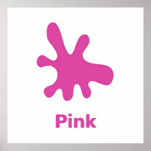 Rosa Farbe mit Wortposter Poster