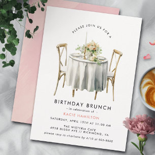 Rosa Farbe   Niedlich Girly Birthday Brunch Einladung