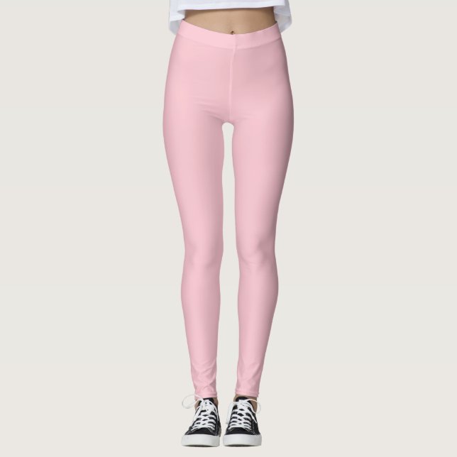 Rosa Farbe, solide Farbe Leggings (Vorderseite)
