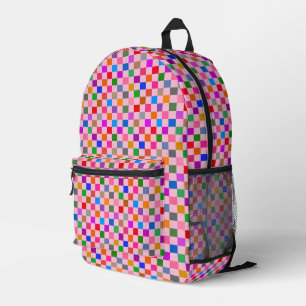 Rosa farbenes Karomuster Bedruckter Rucksack