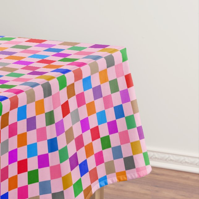 Rosa farbenes Karomuster  Tischdecke (Beispiel)