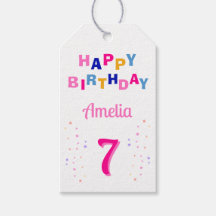 Rosa farbenfrohe Sterne Girl Happy Birthday Party