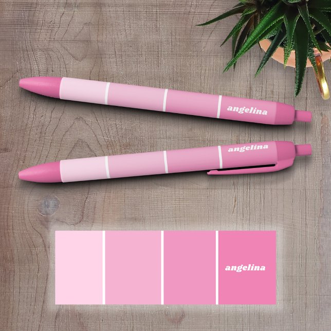Rosa Farbige Paint Chips mit Individuelle Name Kugelschreiber (Personalized Writing Pens - add your name, monogram or other text)