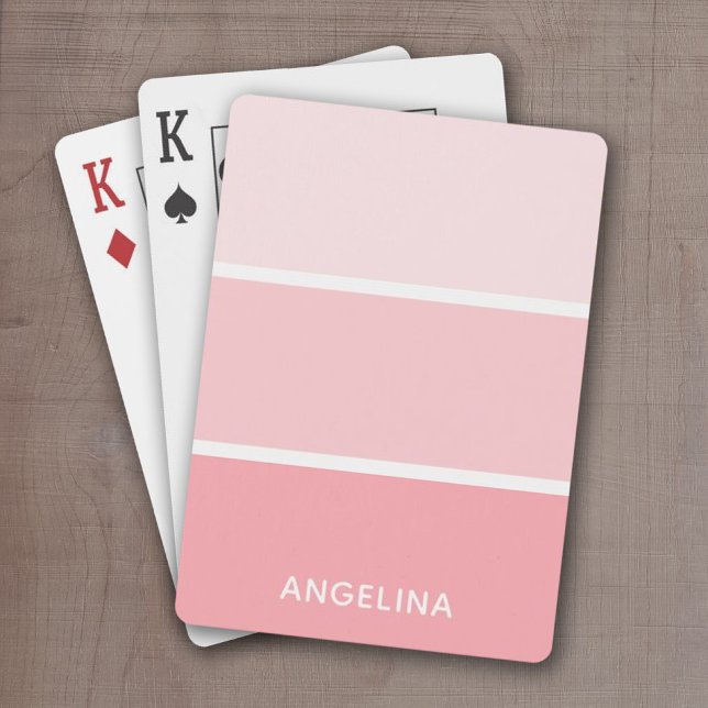 Rosa Farbige Paint Chips mit Individuelle Name Spielkarten (Add a name or monogram to these personalized playing cards.)