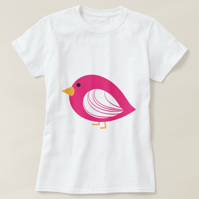 Rosa farbige Raubvögel T - Shirt (Design vorne)