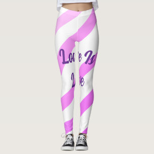 Rosa farbige Streifen Pastellfarben Liebe ist Lieb Leggings