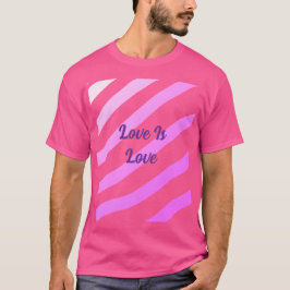 Rosa farbige Streifen Pastellfarben Liebe ist Lieb T-Shirt