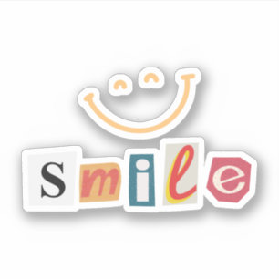 Rosa farbiges Indie Lächeln Aufkleber