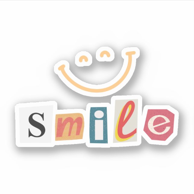 Rosa farbiges Indie Lächeln Aufkleber (Vorderseite)