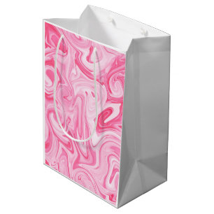 Rosa Farbstrudel Kunst Moderne Bunte Lustig Mittlere Geschenktüte