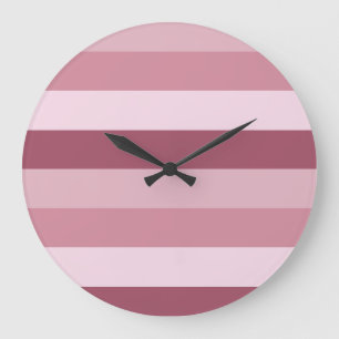 Rosa Farbtöne Streifen Design Große Wanduhr