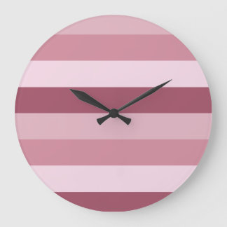 Rosa Farbtöne Streifen Design  Große Wanduhr