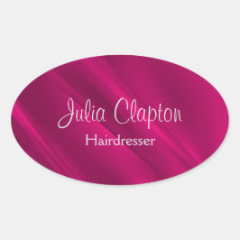 Rosa Farbverlaufsdiagonalen Ovaler Aufkleber