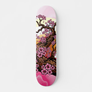 Rosa Farbwellengestaltung Kirschblüten-Sonnenunter Skateboard