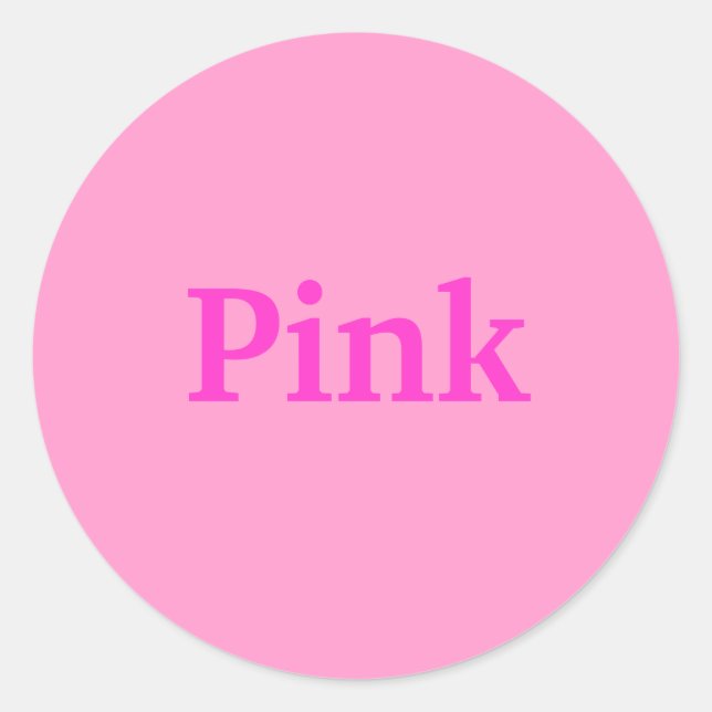 Rosa Farbwort auf Light PInk Stickers (Vorderseite)