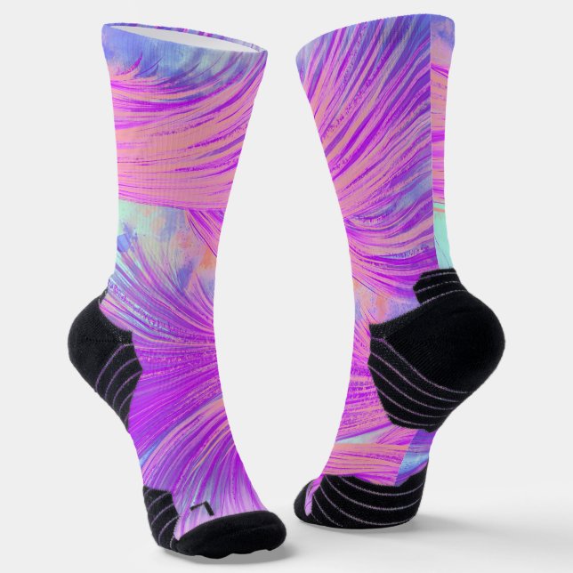 Rosa Feder Socken (Gewinkelt)