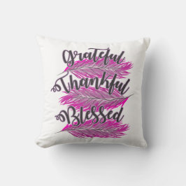 Rosa Federn dankbar dankbar, gesegnet Kopfkissen Kissen