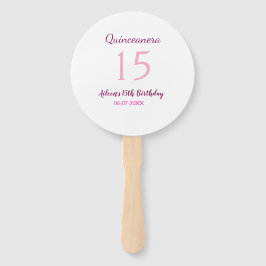 Rosa Fee 15. Geburtstag einfache moderne Quinceane Fächer