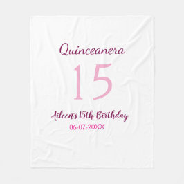 Rosa Fee 15. Geburtstag einfache moderne Quinceane Fleecedecke
