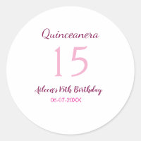 Rosa Fee 15. Geburtstag einfache moderne Quinceane