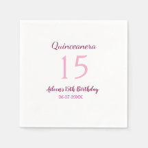 Rosa Fee 15. Geburtstag einfache moderne Quinceane