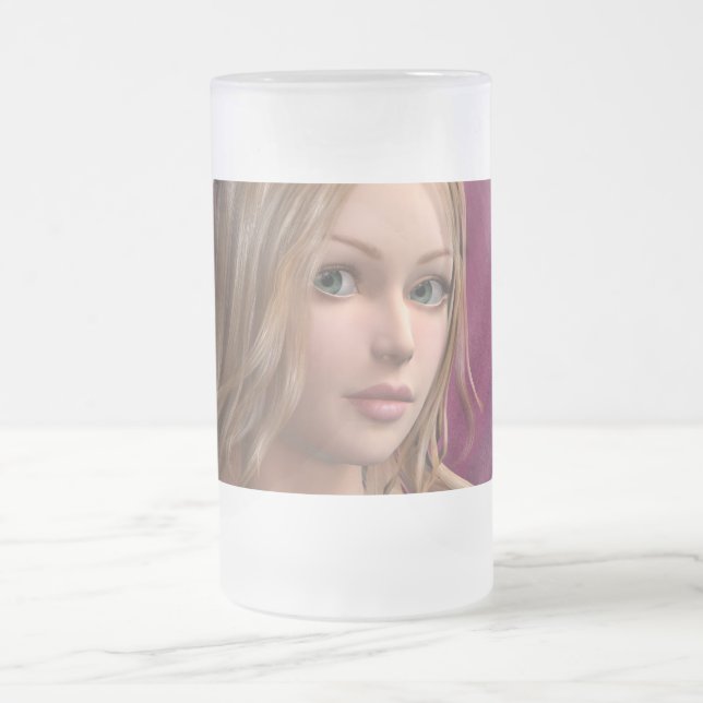Rosa Fee Mattglas Bierglas (Mittel)