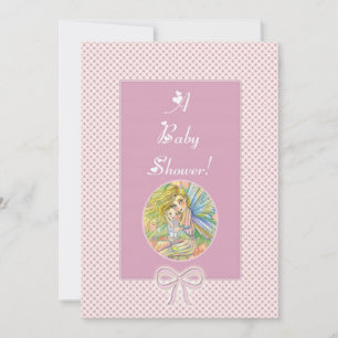 Rosa Feen-Baby-Party-Einladungen Einladung