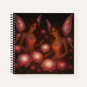 Rosa Feen Geschenk Romantische Fantasie Blumenmust Notizbuch