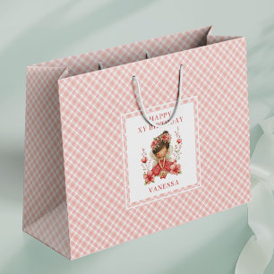 Rosa Feen-Mädchen Whimsische Florale Geburtstags-G Große Geschenktüte