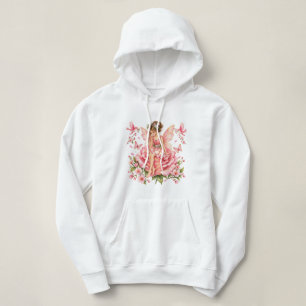 Rosa Feen-Rose-Hoodie – Whimsische Fairycore-Flora Hoodie