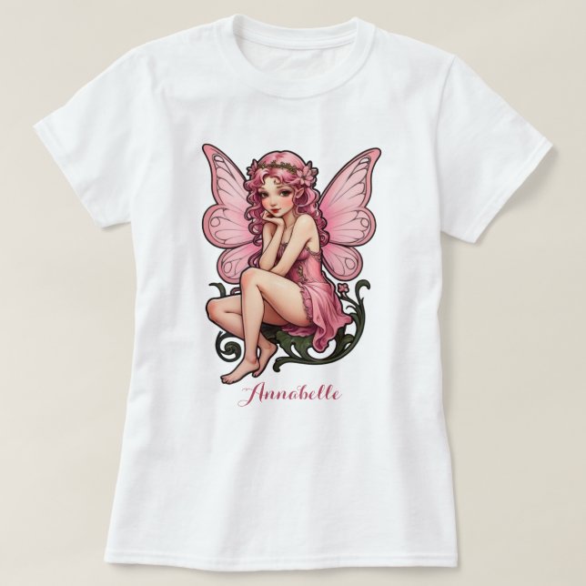 Rosa Feenprinzessin T-Shirt (Design vorne)