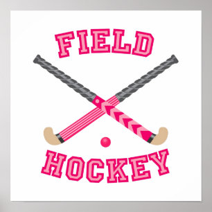 Rosa Feld-Hockey-Logo Poster