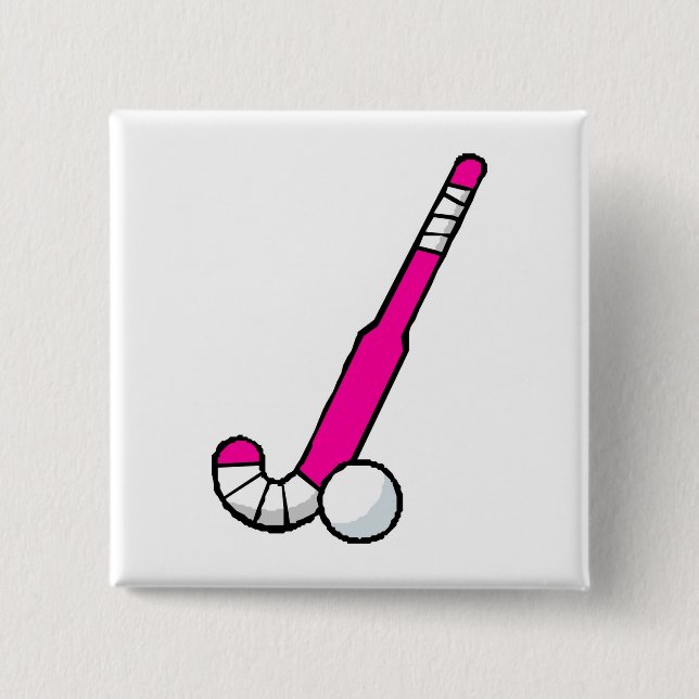 Rosa Feld-Hockey-Stock Button (Vorderseite)