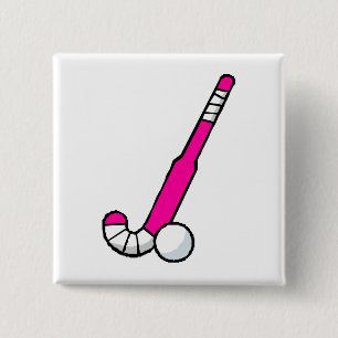 Rosa Feld-Hockey-Stock Button