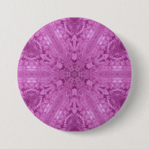 Rosa Feminine Spitz Kaleidoskop Schneeflocke Button