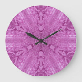 Rosa Feminine Spitz Kaleidoskop Schneeflocke Große Wanduhr