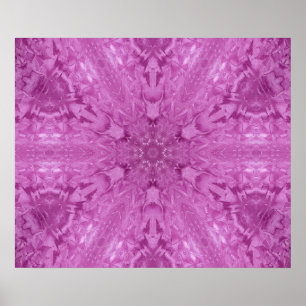 Rosa Feminine Spitz Kaleidoskop Schneeflocke Poster