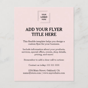 Rosa feminines Business-Flugblatt-Design nach Maß Flyer