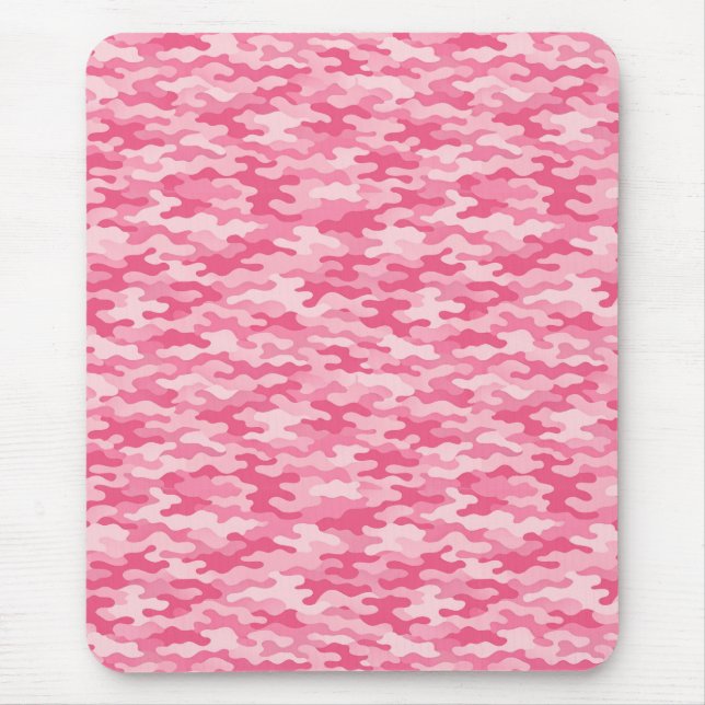 Rosa feminines Tarnmuster Mousepad (Vorne)