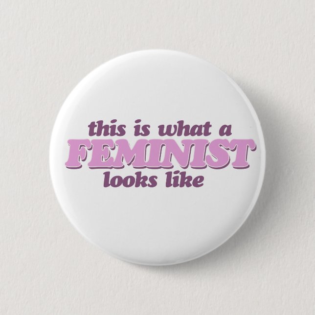 Rosa Feminismus Button (Vorderseite)
