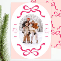 Rosa festes Retro Trendy Bows Oval Foto