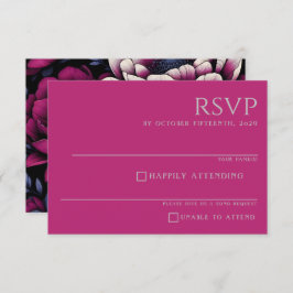 Rosa fett floral RSVP karte